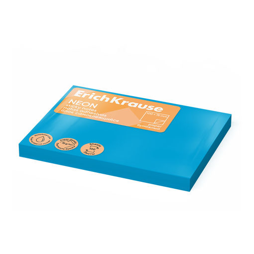 Picture of EK STICKY NOTES 100X75MM NEON BLUE
